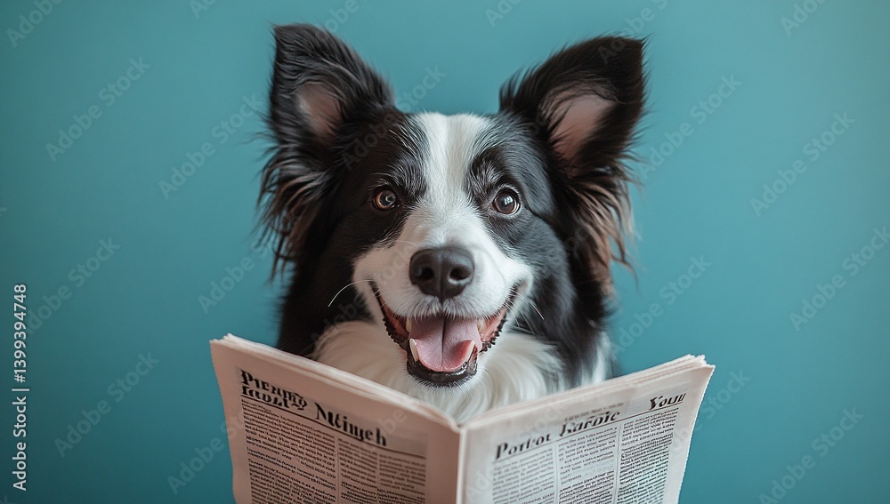 dog reading a book